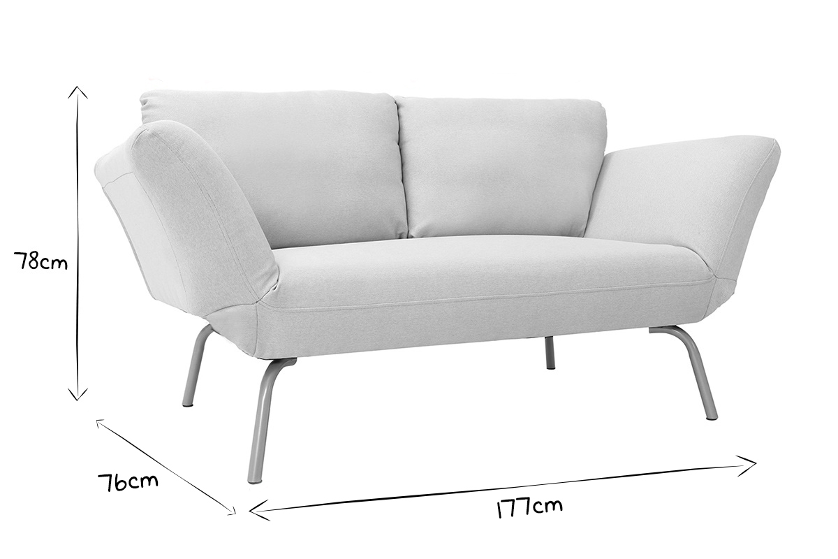 Divano letto design 2 posti beige microfibra ELMER