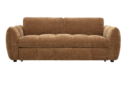 Divano letto design 3 posti in tessuto effetto velluto testurizzato terra bruciata WONDER