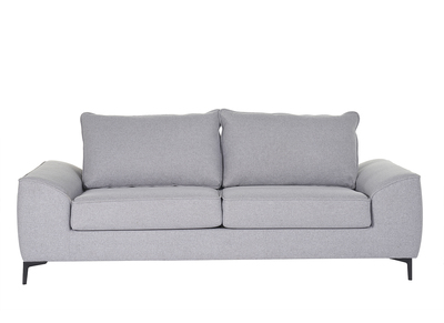 Divano letto design 3 posti in tessuto grigio e metallo nero GAEL