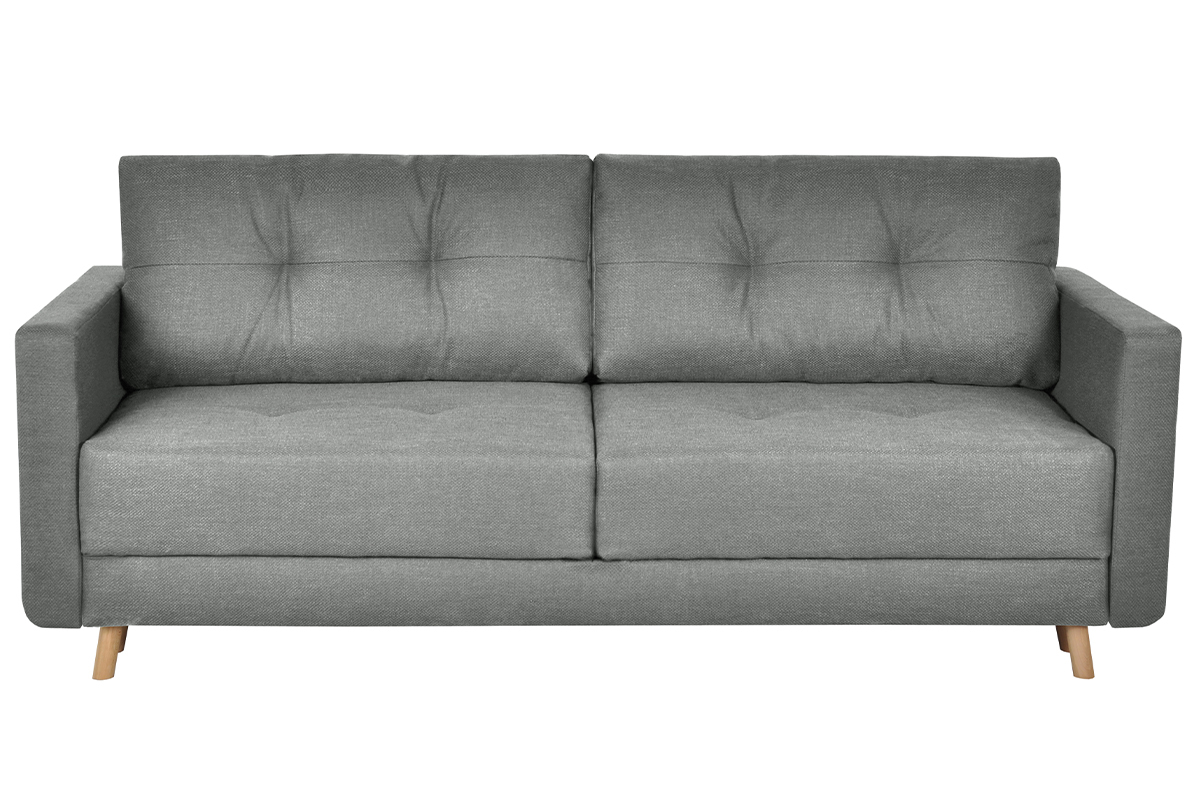 Divano letto scandinavo 3 posti con contenitore grigio antracite MIRA