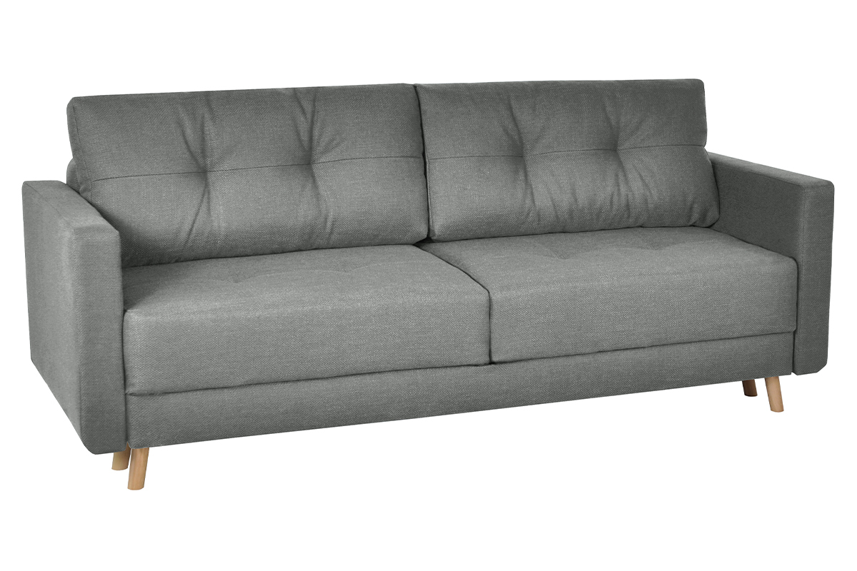 Divano letto scandinavo 3 posti con contenitore grigio antracite MIRA