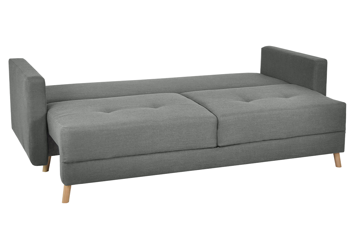 Divano letto scandinavo 3 posti con contenitore grigio antracite MIRA