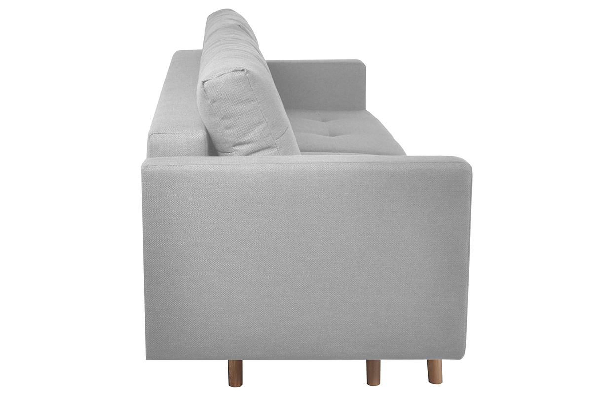 Divano letto scandinavo 3 posti con contenitore grigio MIRA