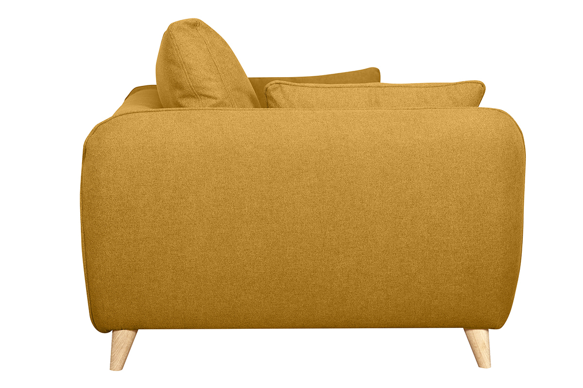 Divano letto scandinavo 3 posti giallo cumino con materasso 10 cm CREEP