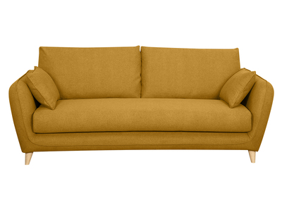 Divano letto scandinavo 3 posti giallo cumino con materasso 10 cm CREEP