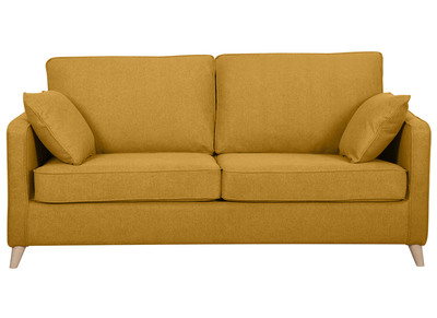 Divano letto scandinavo 3 posti giallo cumino con materasso 10 cm PAPEL