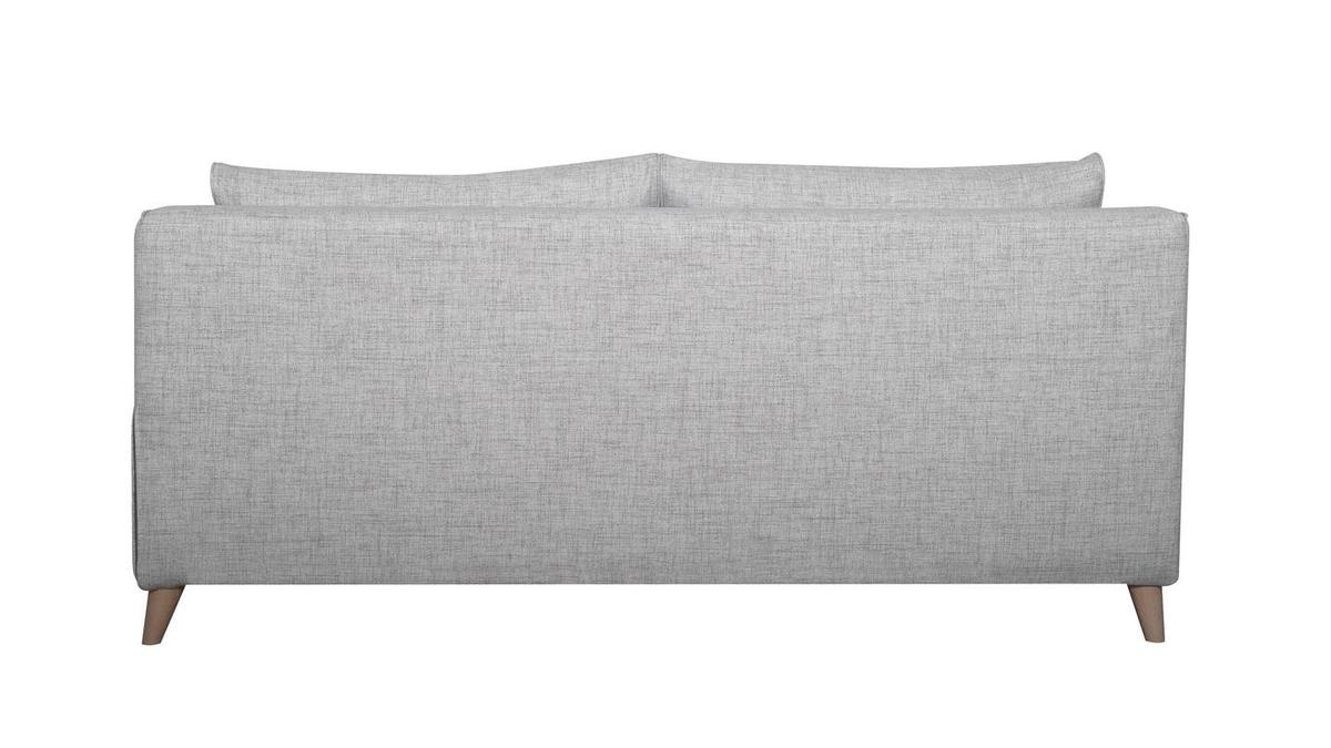 Divano letto scandinavo 3 posti grigio chiaro con materasso 10 cm VENDOME