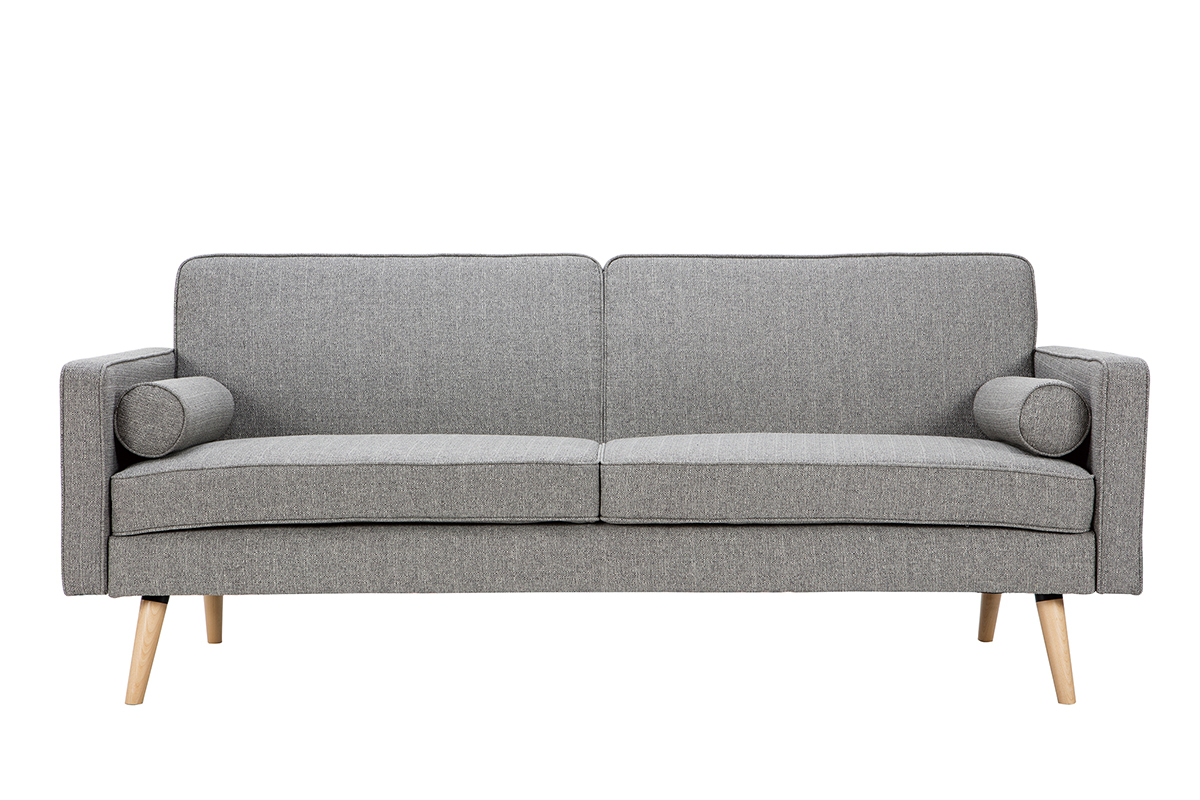 Divano letto scandinavo 3 posti grigio chiaro MOORE