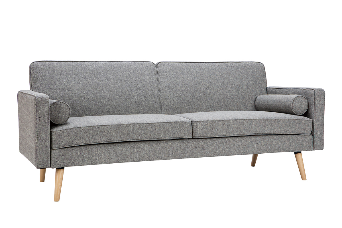 Divano letto scandinavo 3 posti grigio chiaro MOORE