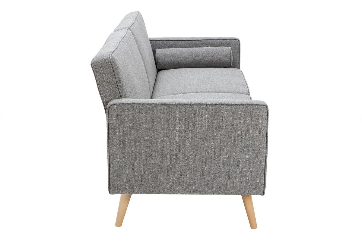 Divano letto scandinavo 3 posti grigio chiaro MOORE
