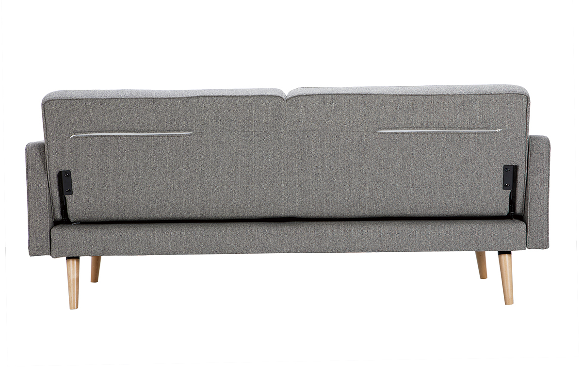 Divano letto scandinavo 3 posti grigio chiaro MOORE