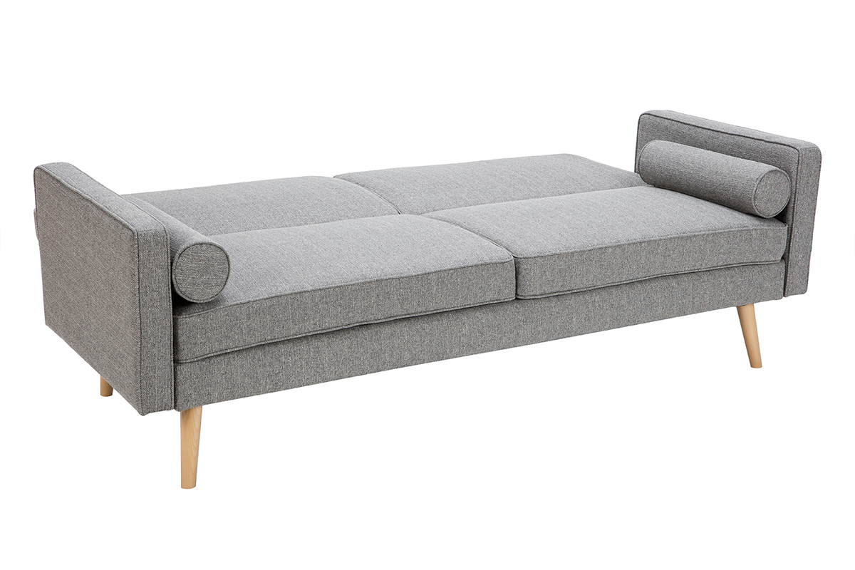 Divano letto scandinavo 3 posti grigio chiaro MOORE