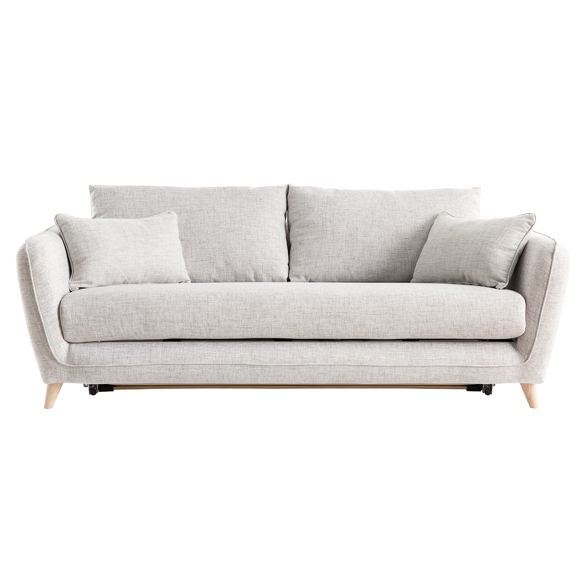 Divano letto scandinavo 3 posti grigio chiaro screziato CREEP