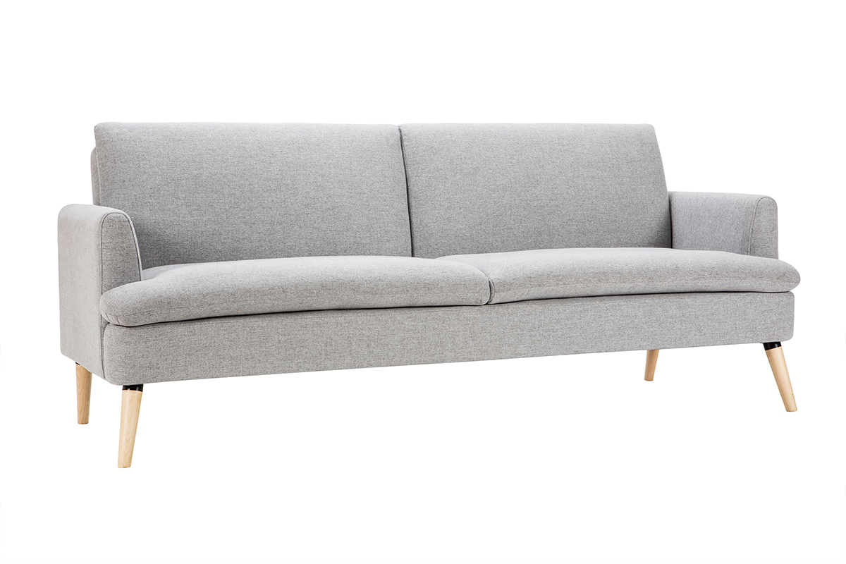 Divano letto scandinavo 3 posti grigio chiaro STEWART