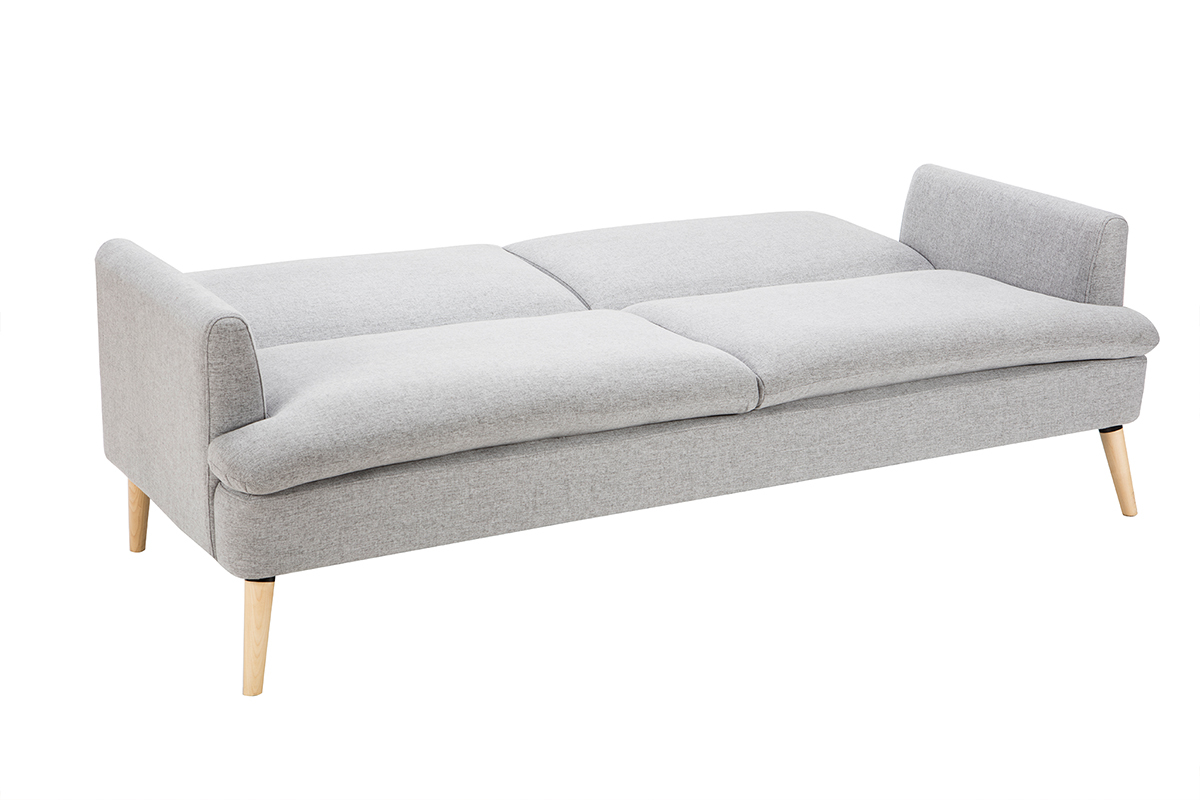 Divano letto scandinavo 3 posti grigio chiaro STEWART