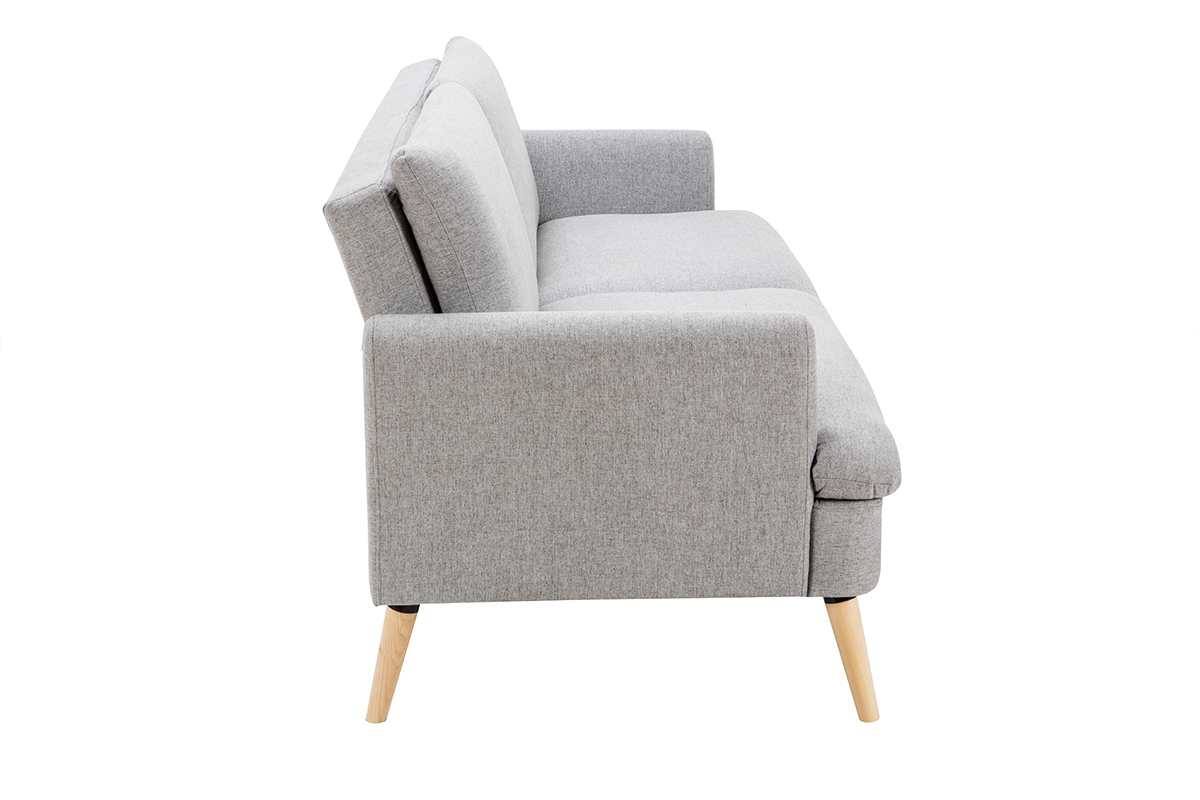 Divano letto scandinavo 3 posti grigio chiaro STEWART