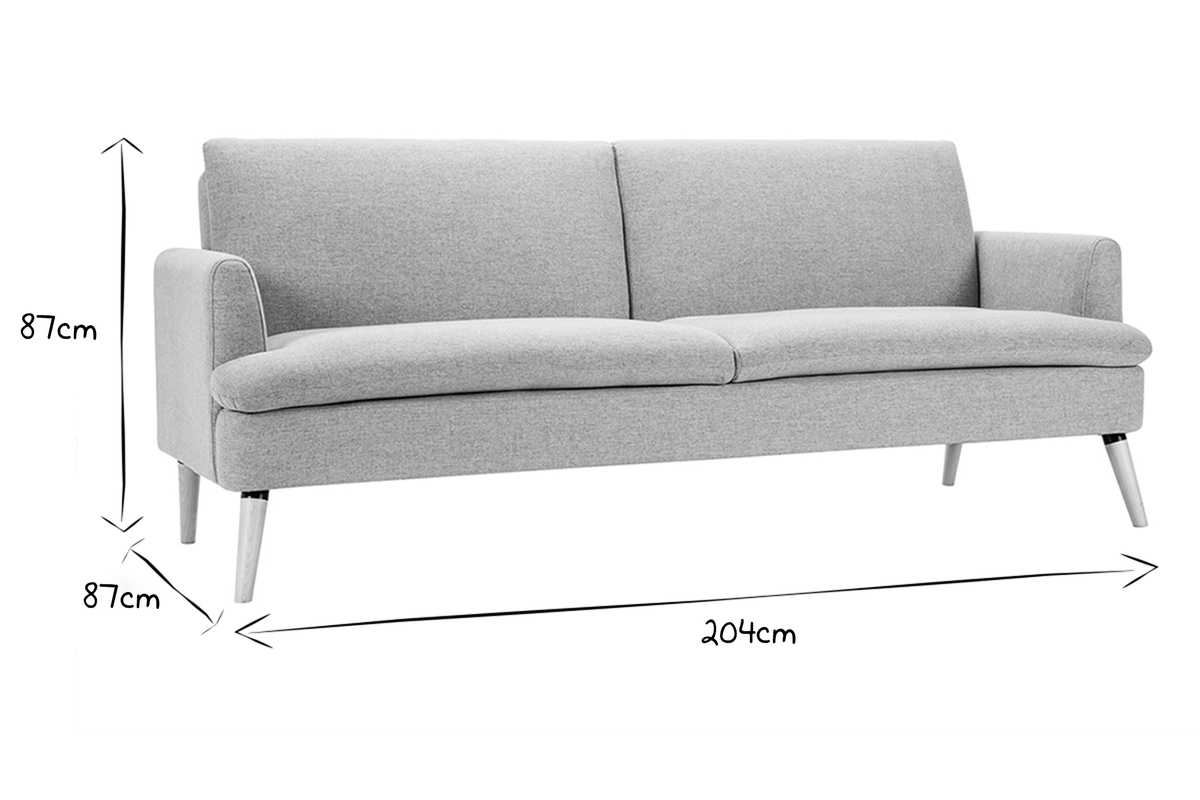 Divano letto scandinavo 3 posti grigio chiaro STEWART