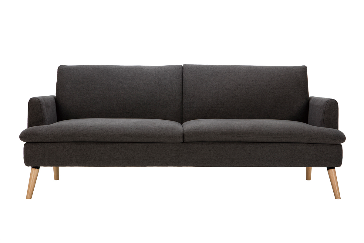 Divano letto scandinavo 3 posti grigio scuro STEWART