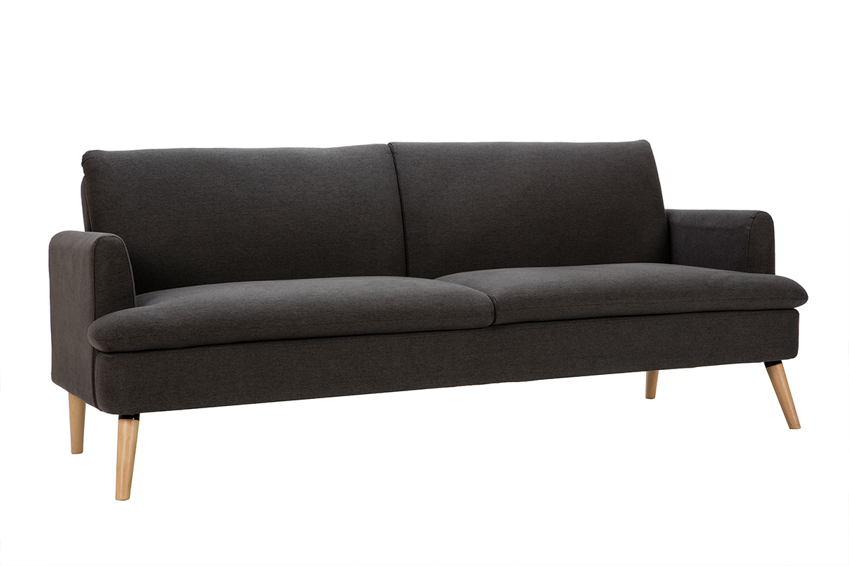 Divano letto scandinavo 3 posti grigio scuro STEWART