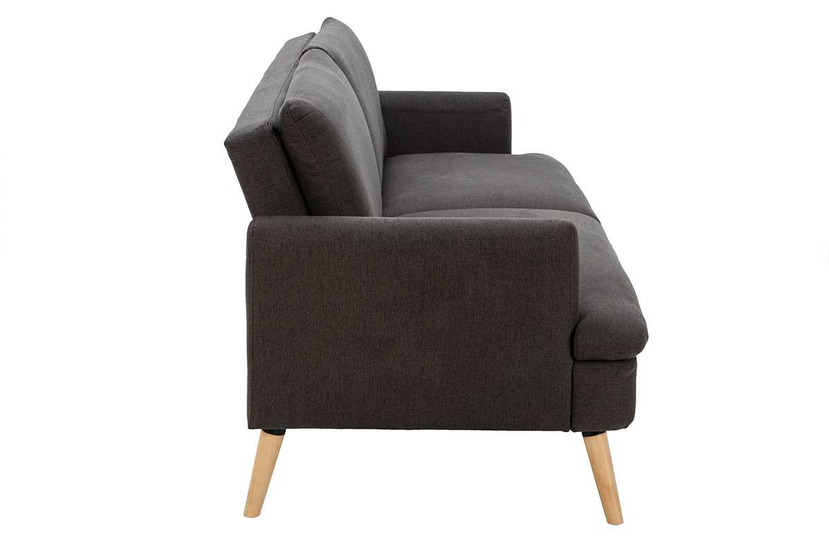 Divano letto scandinavo 3 posti grigio scuro STEWART