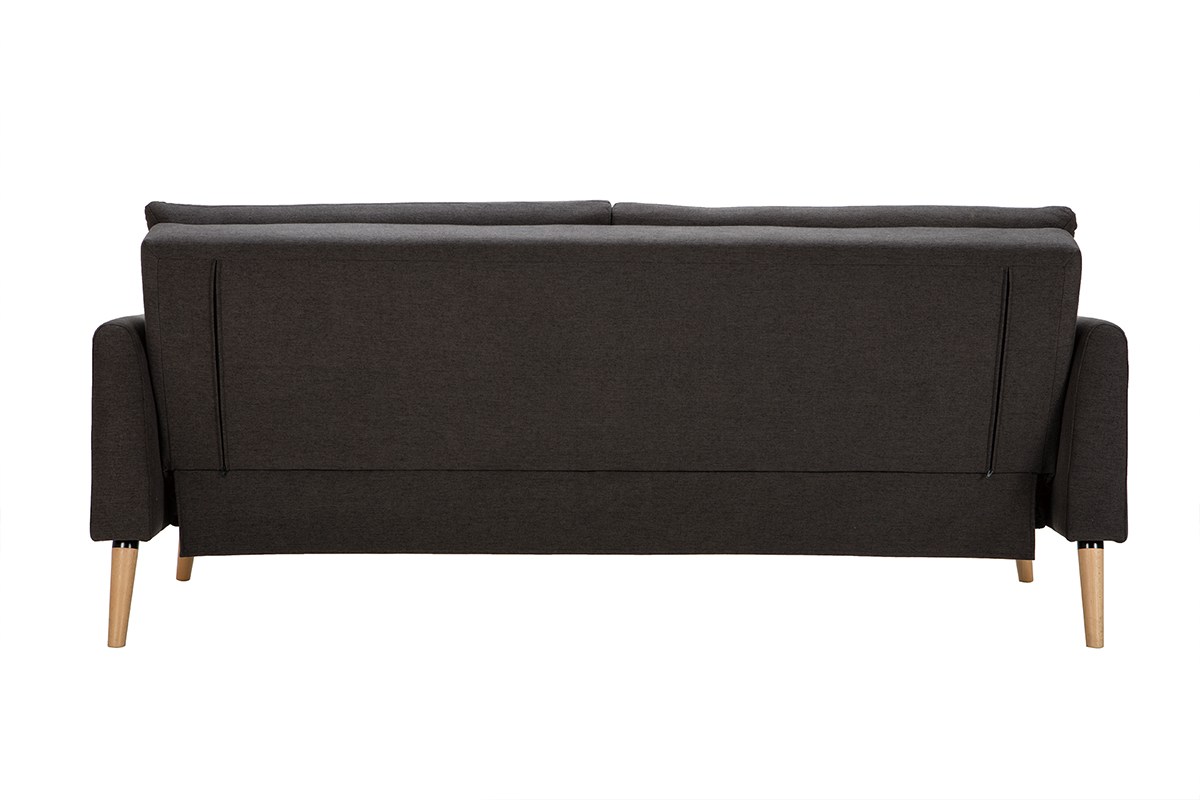 Divano letto scandinavo 3 posti grigio scuro STEWART
