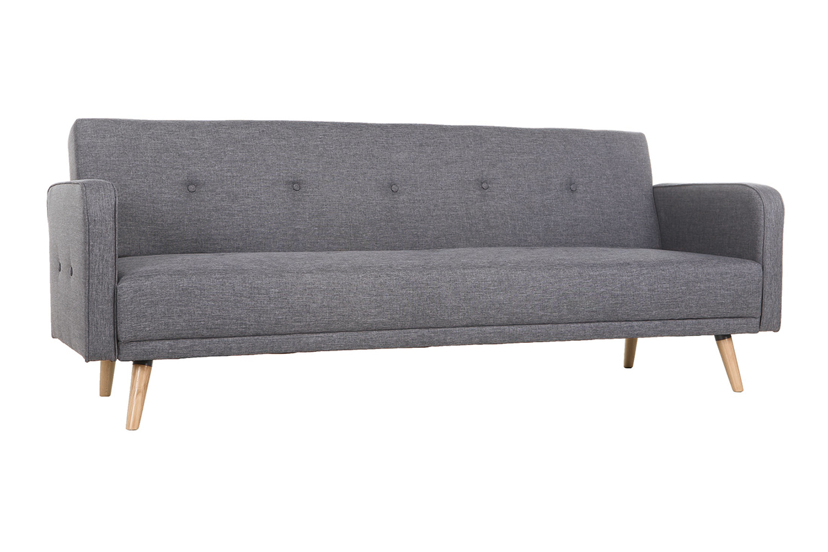 Divano letto scandinavo 3 posti grigio scuro ULLA