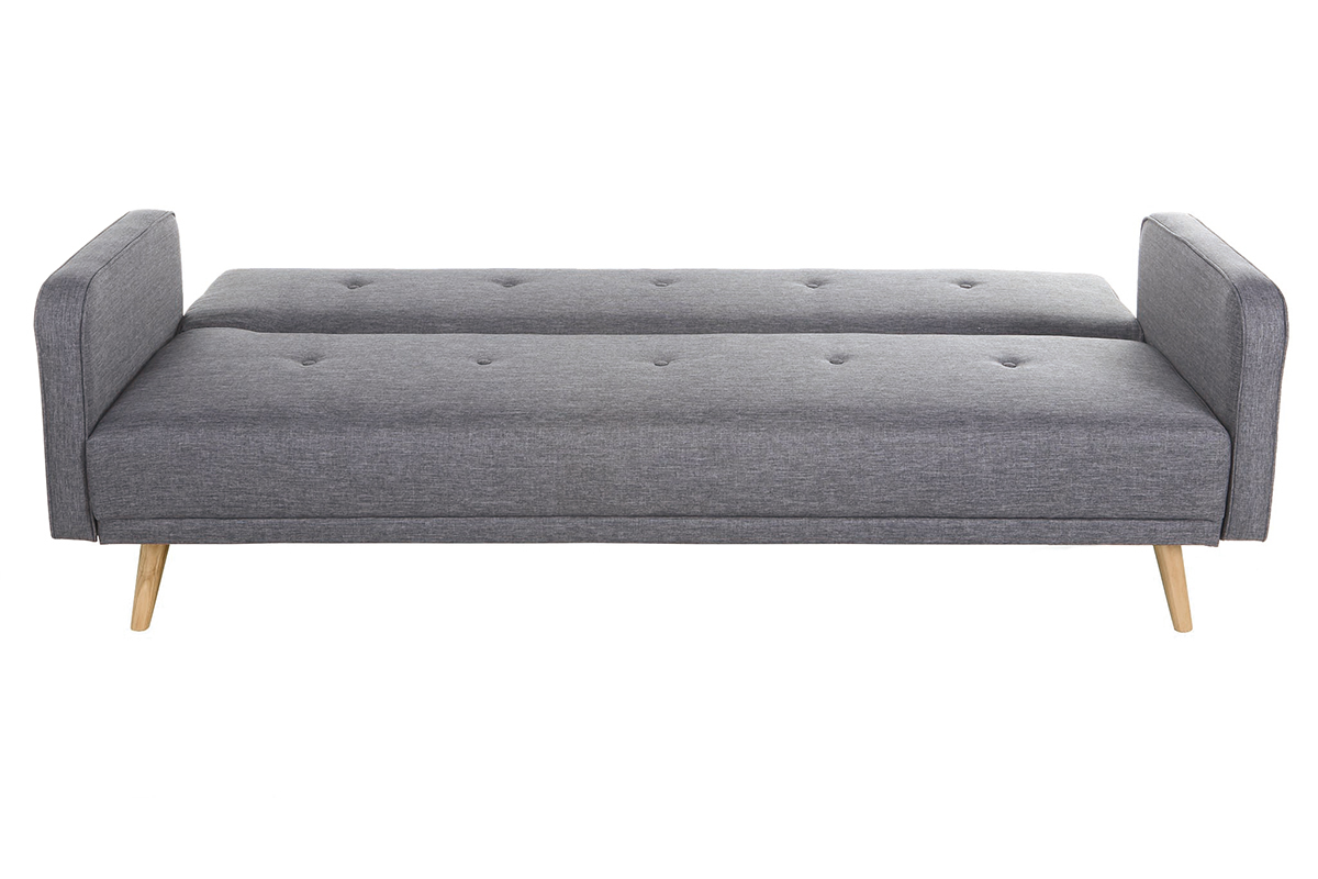 Divano letto scandinavo 3 posti grigio scuro ULLA