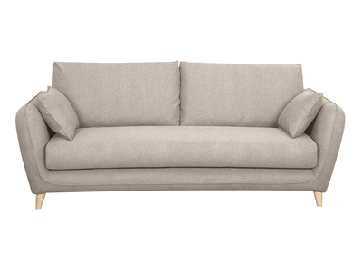 Divano letto scandinavo 3 posti in tessuto beige naturale con materasso 10 cm CREEP