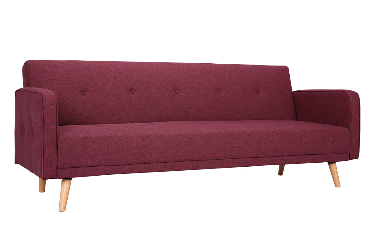 Divano letto scandinavo 3 posti prugna ULLA