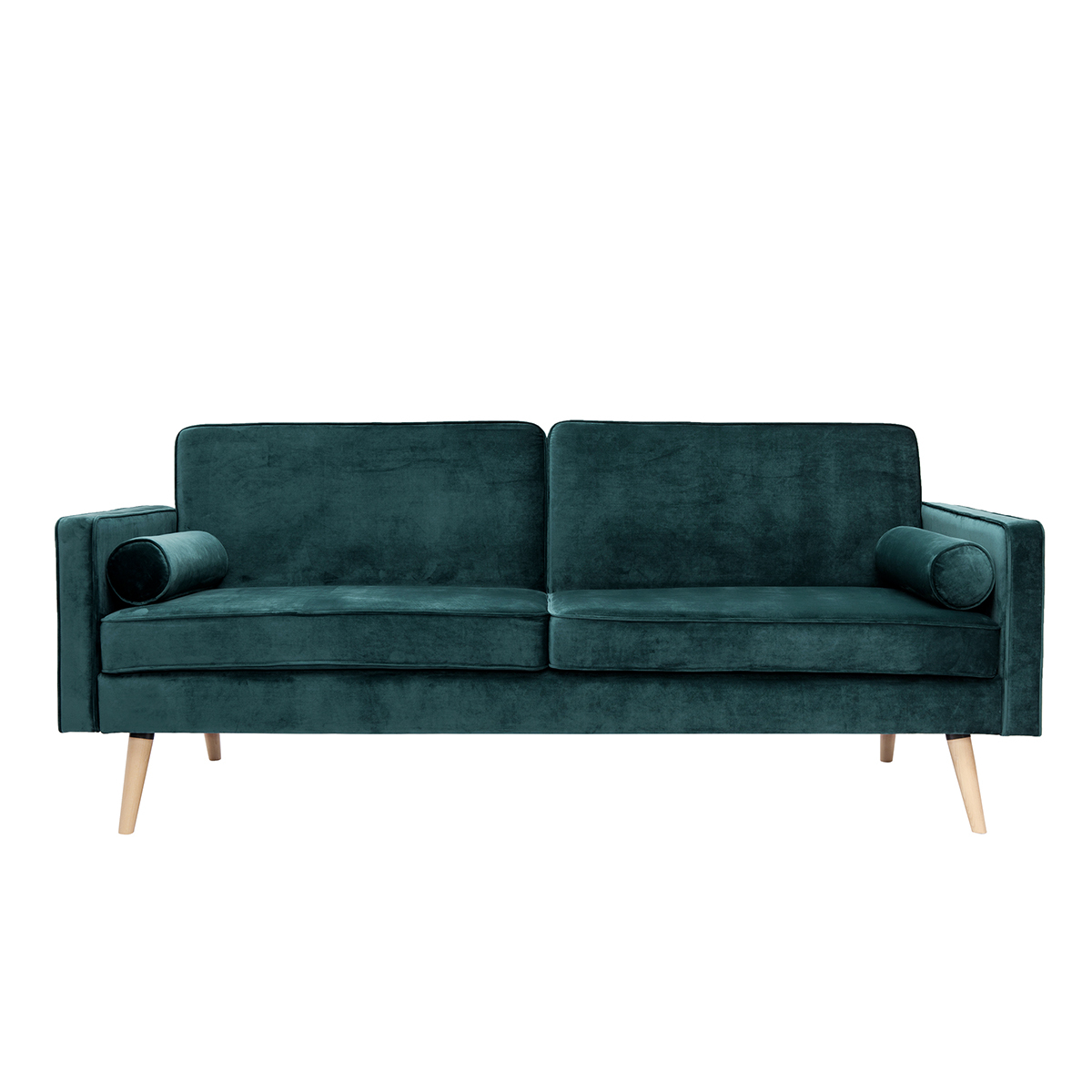 Divano letto scandinavo 3 posti velluto blu petrolio MOORE