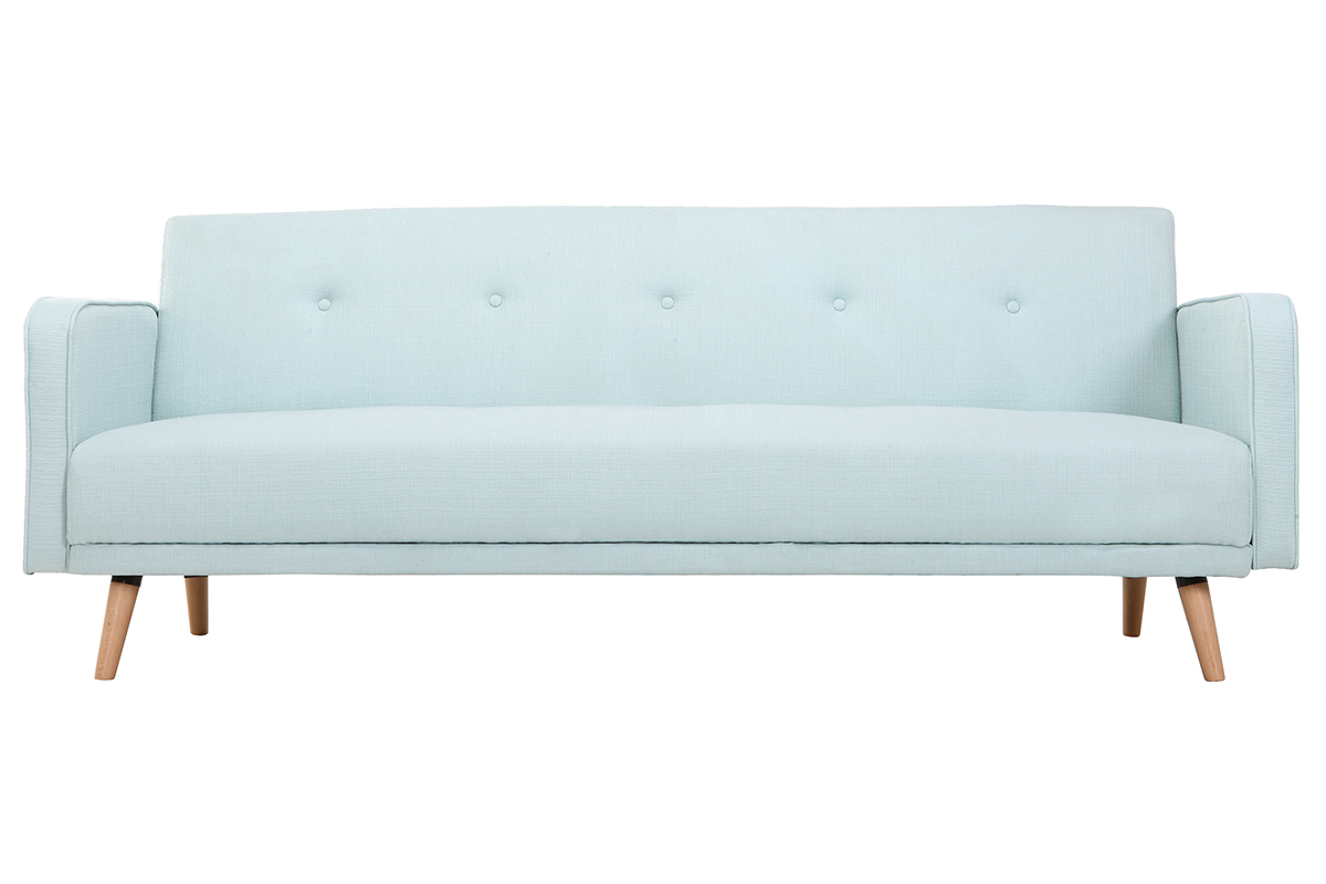 Divano letto scandinavo 3 posti verde acqua ULLA