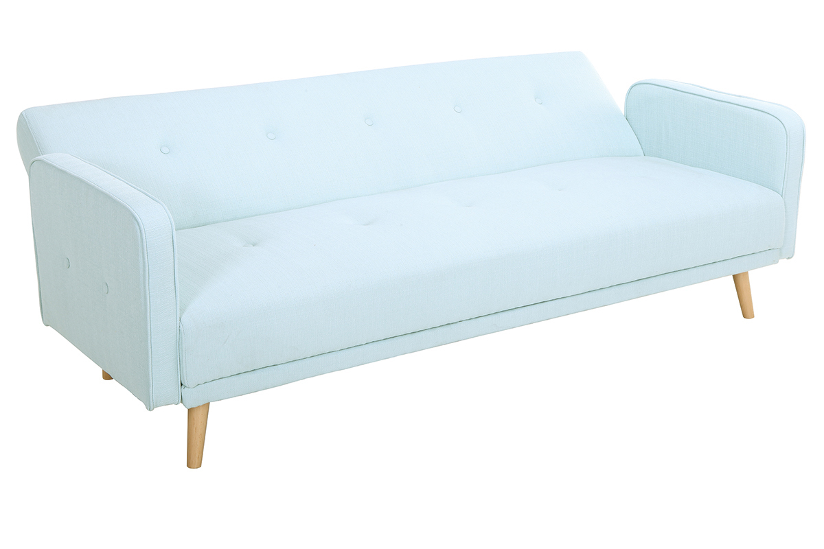 Divano letto scandinavo 3 posti verde acqua ULLA