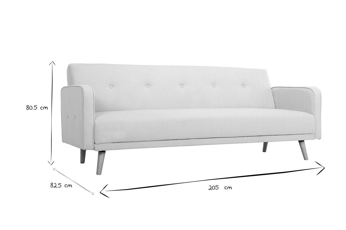 Divano letto scandinavo 3 posti verde acqua ULLA