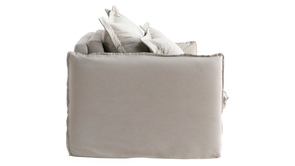 Divano letto sfoderabile in cotone beige ALDO
