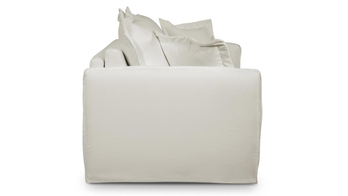 Divano letto sfoderabile in cotone bianco crema ALDO
