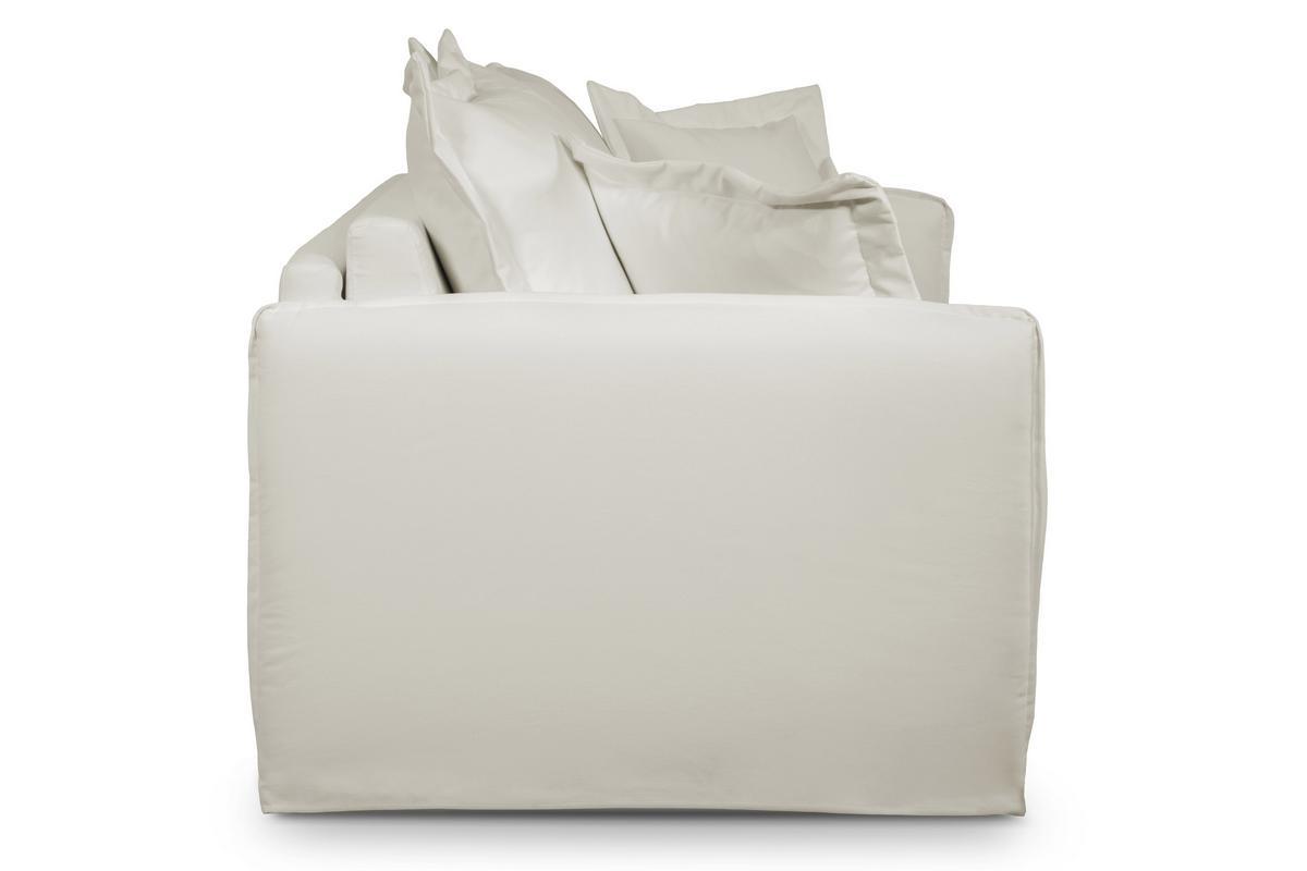 Divano letto sfoderabile in cotone bianco crema ALDO