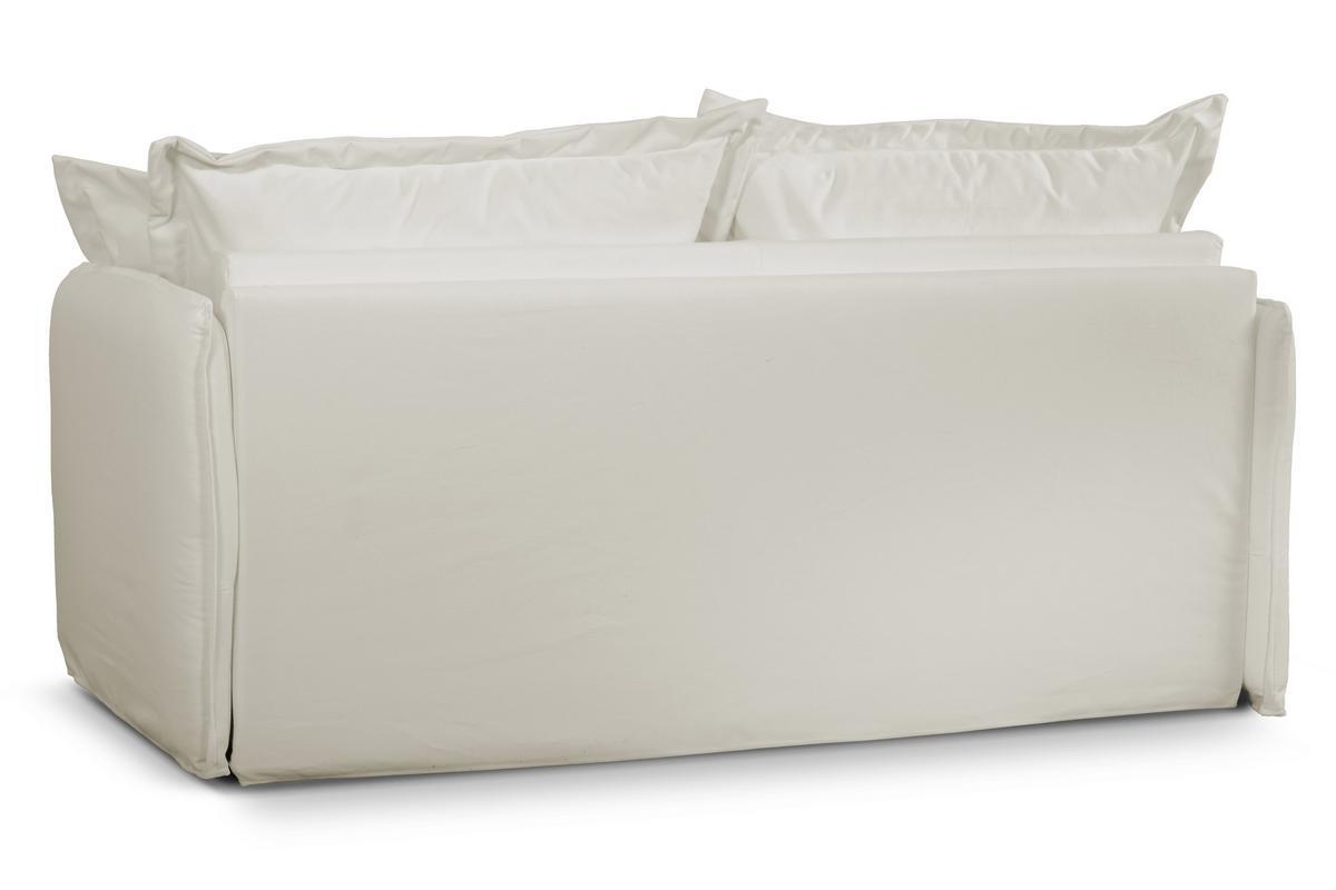 Divano letto sfoderabile in cotone bianco crema ALDO