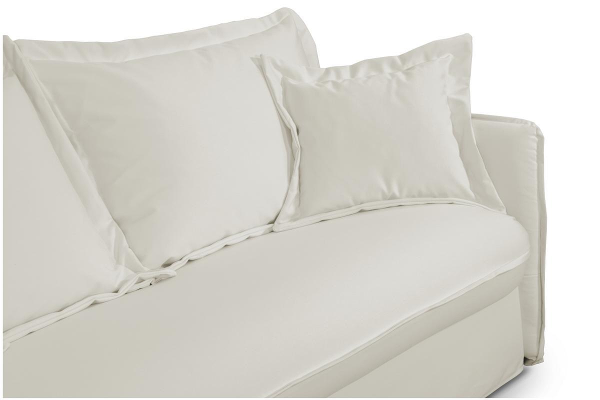 Divano letto sfoderabile in cotone bianco crema ALDO
