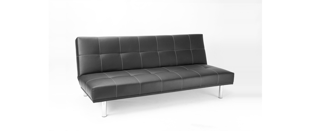 Divano moderno phoenix 3 posti nero in poliuretano miliboo