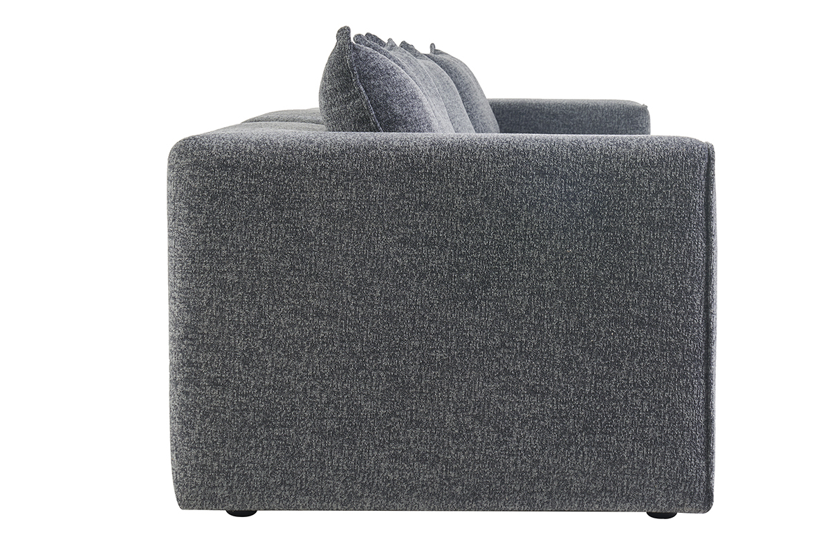 Divano modulabile 5 posti in tessuto melange grigio scuro KERRY