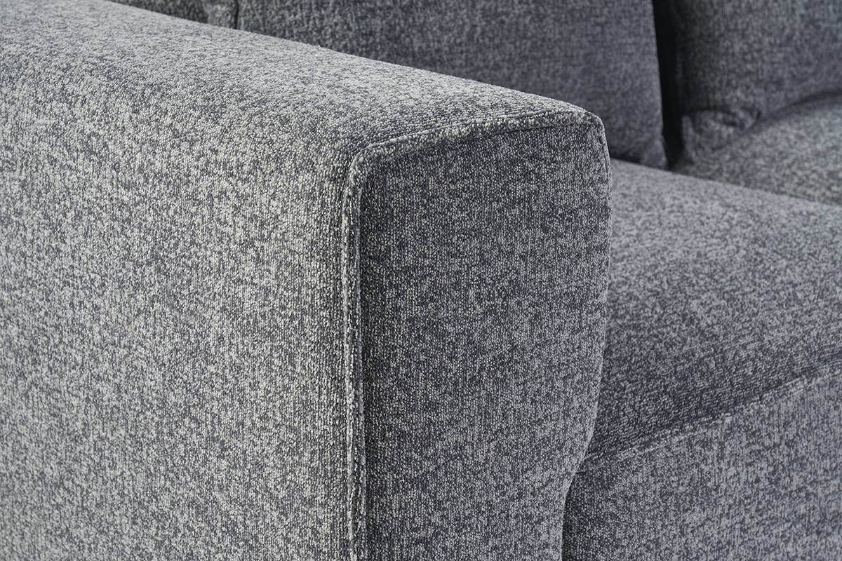 Divano modulabile 5 posti in tessuto melange grigio scuro KERRY