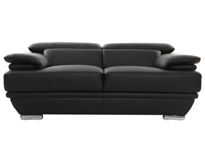 Divano nero in pelle design 2 posti con poggiatesta reclinabile EWING