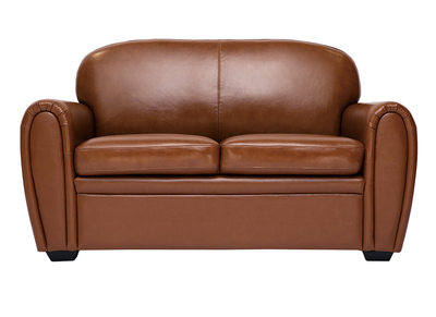 Divano pelle 2 posti vintage marrone CLUB