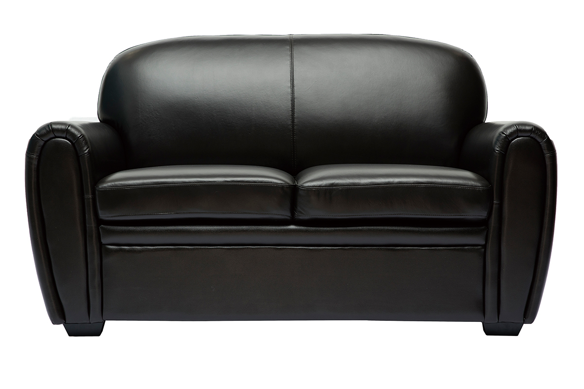 Divano pelle 2 posti vintage marrone scuro CLUB