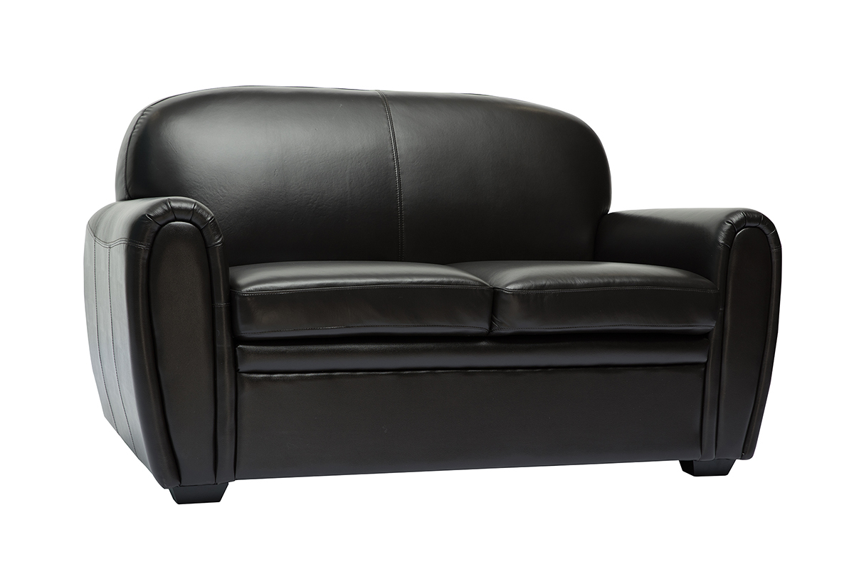 Divano pelle 2 posti vintage marrone scuro CLUB
