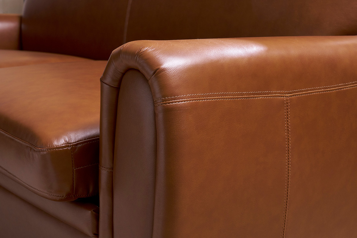 Divano pelle 3 posti vintage marrone CLUB