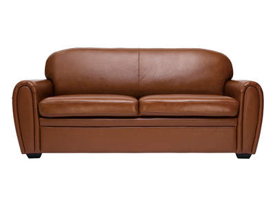 Divano pelle 3 posti vintage marrone CLUB