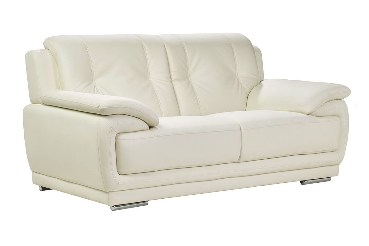 Divano pelle design 2 posti bianco TAMARA - pelle di bufalo