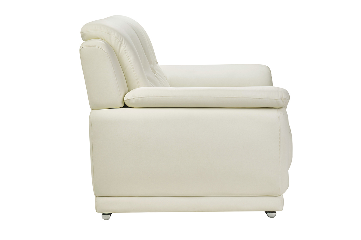 Divano pelle design 2 posti bianco TAMARA - pelle di bufalo