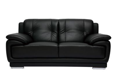 Divano pelle design 2 posti nero TAMARA - pelle di bufalo